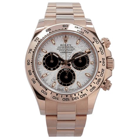 rolex daytona stainless steel leather band|Rolex daytona meteorite white gold.